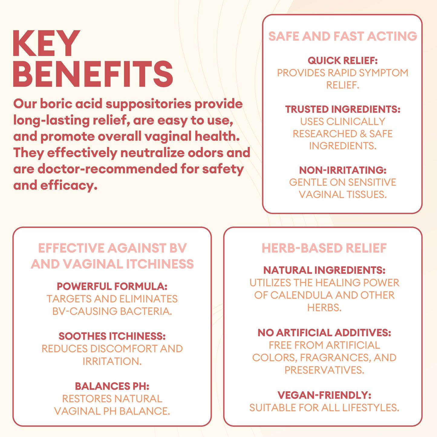 The Fighter Boric Acid Suppositories with Calendula
