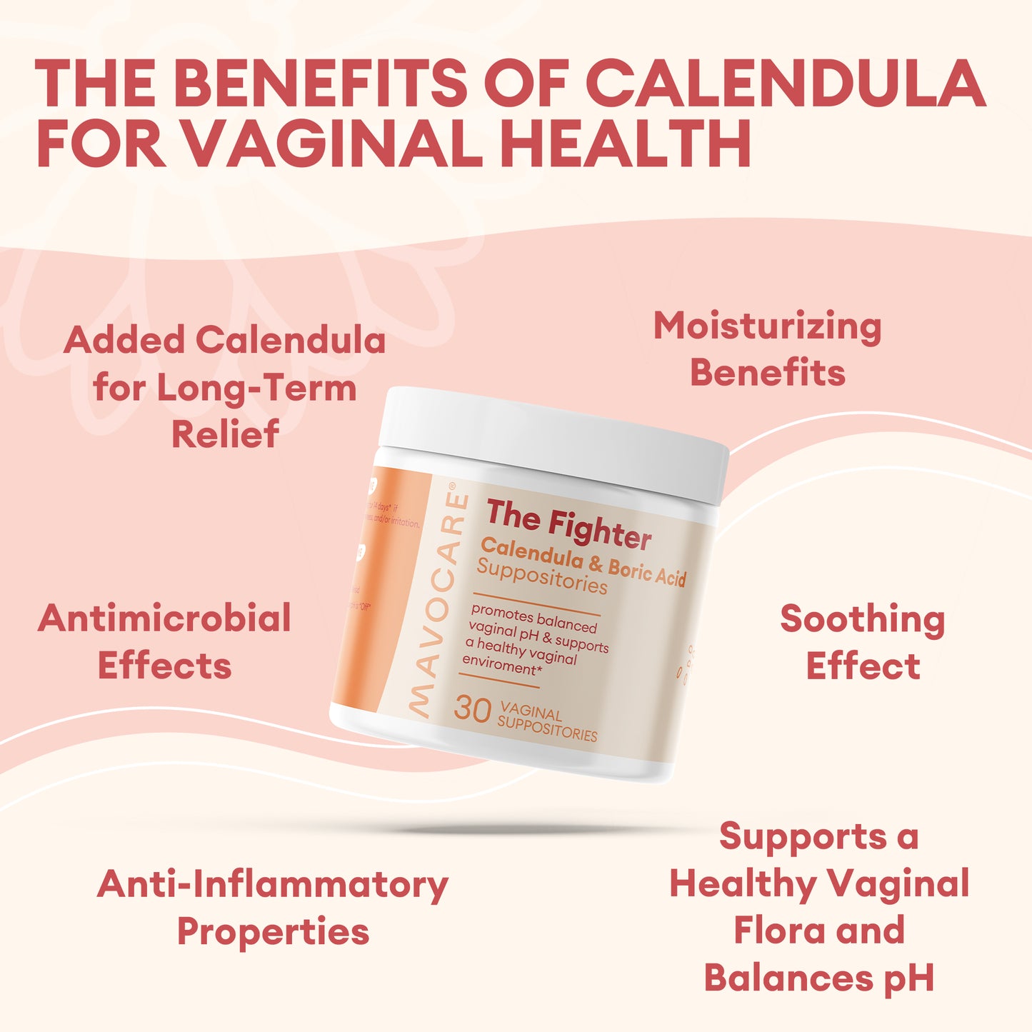 The Fighter Boric Acid Suppositories with Calendula